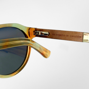 Solglasögon i bio-acetate WA08 - Neon Yellow / Walnut