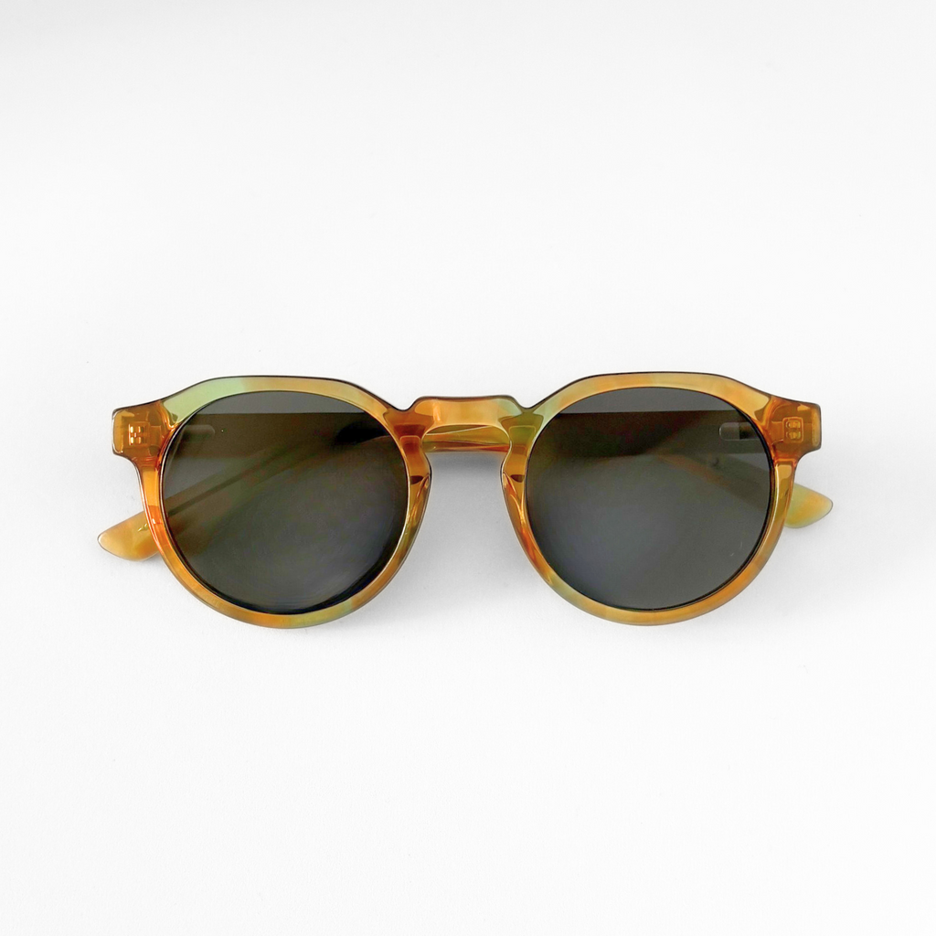 Solglasögon i bio-acetate WA08 - Neon Yellow / Walnut