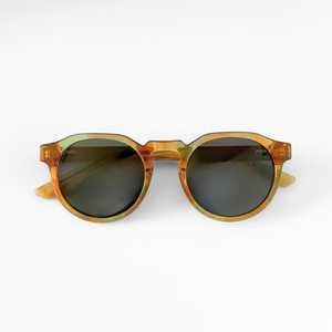 Solglasögon i bio-acetate WA08 - Neon Yellow / Walnut