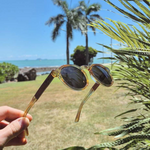 Solglasögon i bio-acetate WA08 - Neon Yellow / Walnut