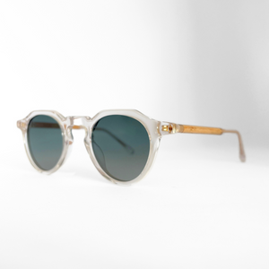 Bio-acetate sunglasses WA11 - Crystal Clear / Oak