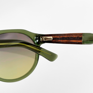 Solglasögon i bio-acetate WA08 - Olive Green / Ebony