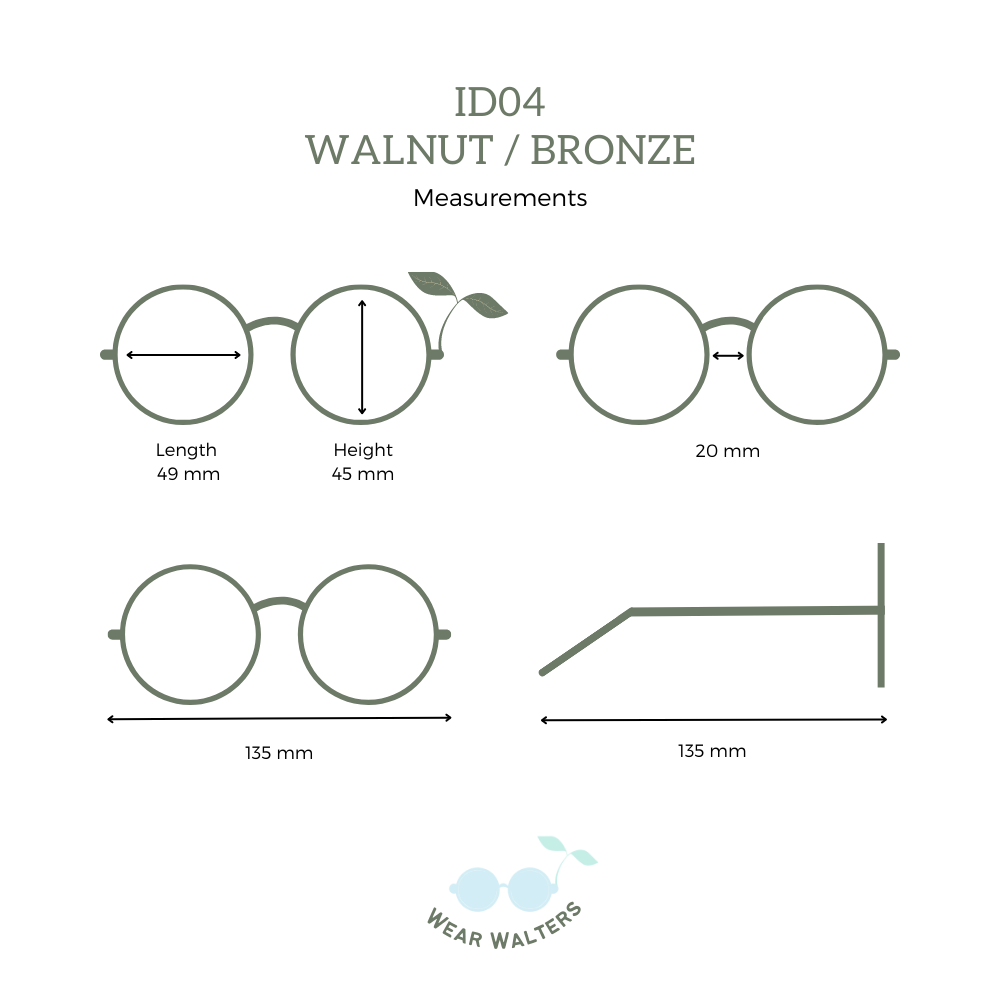 Wooden Sunglasses - ID04 - Walnut / Bronze
