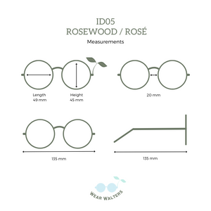 Wooden Sunglasses - ID05 - Rosewood / Rosé