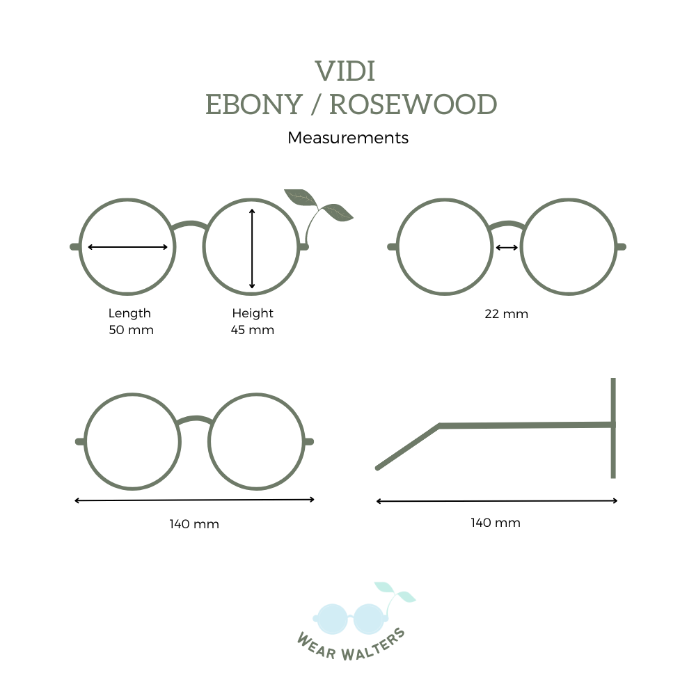 Solbriller i træ - Vidi - Ebony / Rosewood /