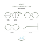 Solglasögon i bio-acetate WA02 - Amber / Rosewood