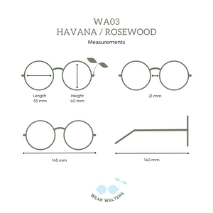 Solglasögon i bio-acetate WA03 - Havana / Rosewood