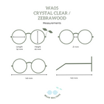 Wooden Sunglasses - WA05 - Crystal Clear / Zebrawood