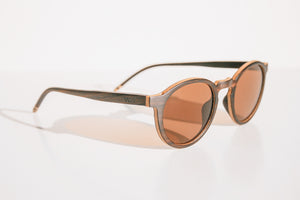 Wear Walters ID02 Runda solglasögon i trä dam bruna