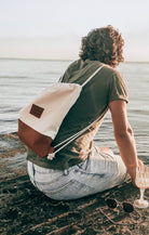 Strand bag vit och brun